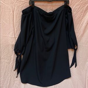 Black off the shoulder shift dress with ties at sleeves by Mossimo - size XXL